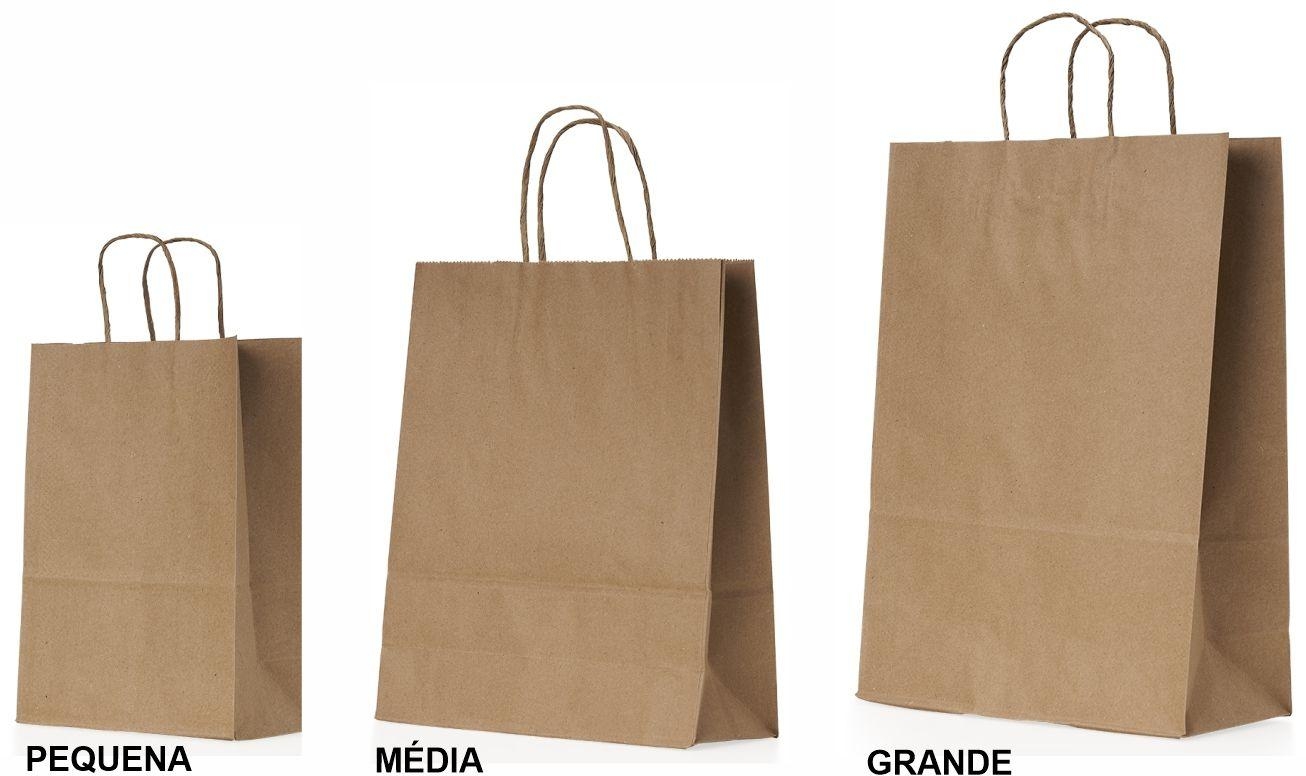 SACOLA KRAFT PEQ/MED/GRD